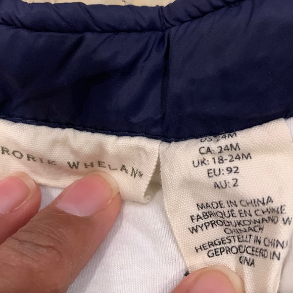 Long-Sleeve Striped Navy/White Shirt and Navy Puffer Zipper Vest 24M - Picture 4 of 7